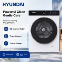 Lave-linge automatique HYUNDAI super silencieux, lave-linge à chargement frontal 12 kg, 1400 tr/min, tambour profond, grande porte, pour la maison