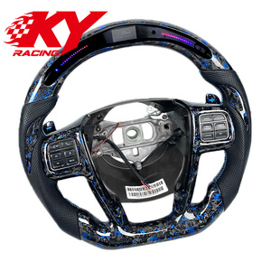 Volant de course personnalisé pour Dodge Chrysler 200 300 SRT 300C 2011-2014, en fibre de carbone forgée bleue, avec affichage LED du régime moteur - Product Image 3