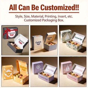 Boîtes à biscuits 5x5x2 pouces, emballage <span class=keywords><strong>de</strong></span> boulangerie, design du Nouvel An chinois, livraison, logo personnalisé, boîte à pâtisserie <span class=keywords><strong>de</strong></span> luxe - Product Image 5