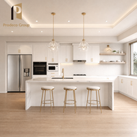 Meubles de cuisine en bois massif, chêne blanc, grain naturel, style moderne, pour projets de construction de maisons complètes