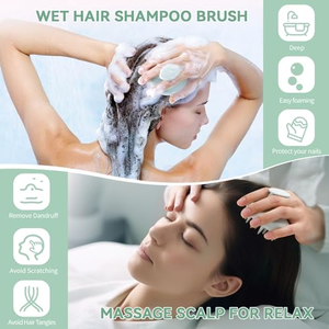 Custom Color Handheld Plastic Laser Waterproof Scalp Massage <b>Hair</b> Shampoo Brush Compact Shower Bath <b>Massager</b> - Product Image 6