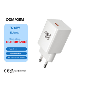 <span class=keywords><strong>Cargador</strong></span> Rápido USB-C PD de 65W Tipo Gan con Certificación CE y Enchufe Europeo para Laptop, Tablet y Teléfono Móvil - Product Image 1