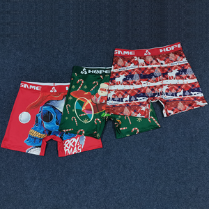 Boxer da Uomo Personalizzati Regalo di Natale Traspiranti Intimo Essenziale Mutande da Uomo Taglie Forti con Stampe Disegnate Boxer Aderenti da Uomo - Product Image 2
