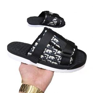 Hot Sale Designer Casual Luxury Sandals <b>Slippers</b> Couple Women Men Outdoor Pu Denim Mesh Lining Flat Shoes - Product Image 6