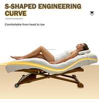 Mobilier de salon de beauté moderne : Table de massage électrique incurvée, lit facial réglable avec cadre en acier inoxydable et oreiller ergonomique en forme de S