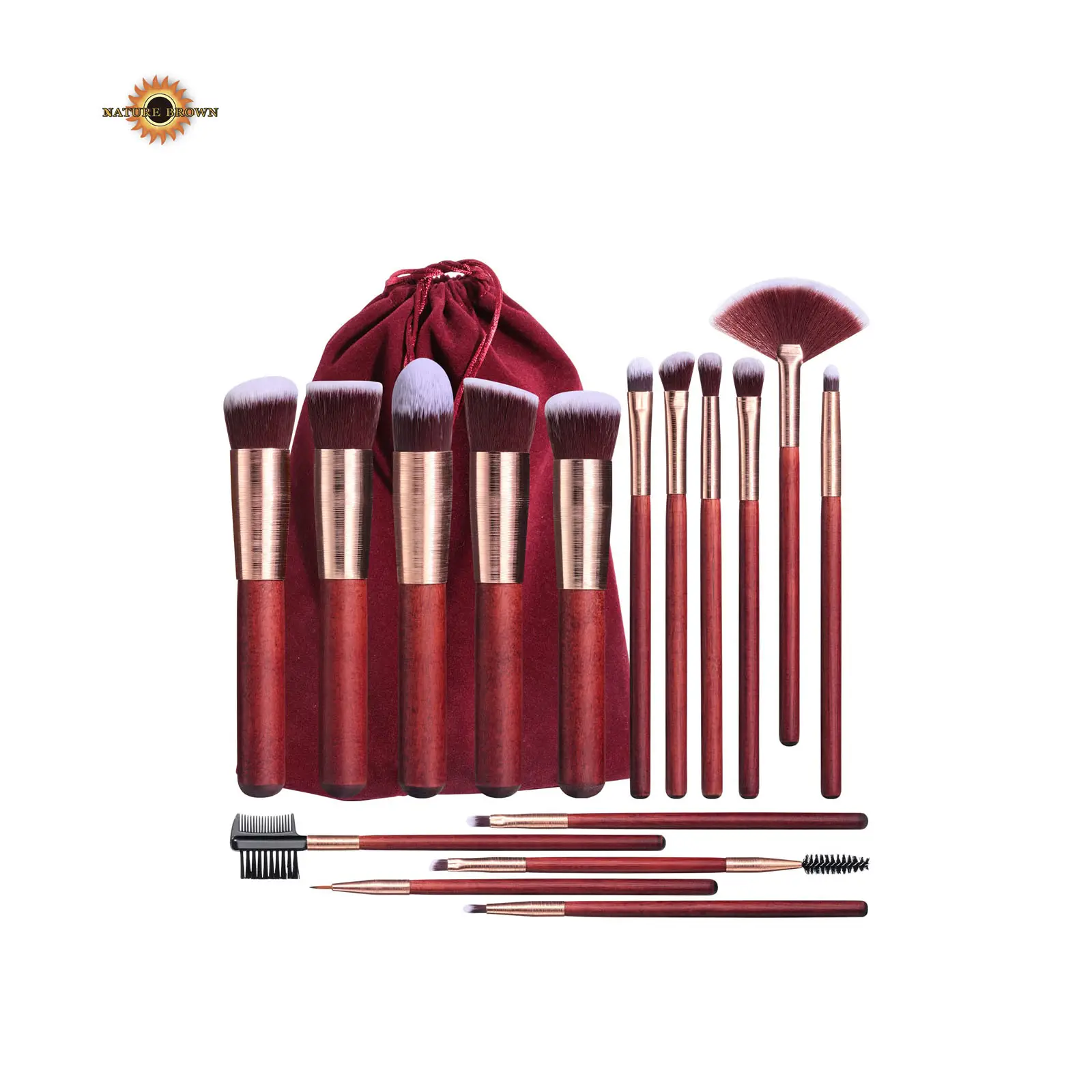 Profession elle 16-teilige klassische Make-up-Pinsel Rote Beauty-Werkzeuge Weiches synthetisches Haar Make-up-Pinsel-Set für Eigenmarken