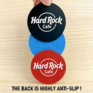 Custom Logo Eco-Friendly Soft Silicone Printed Cup <b>Mat</b> Round Coaster Set for Kitchen Table Beer <b>Bar</b> Pub Use - Product Image 6