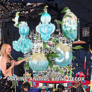 Factory Direct Sales High Quality Handmade Customizable Full Color Marine Animal Christmas <b>Glass</b> Ornaments <b>Tree</b> - Product Image 2