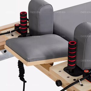 Tour de Pilates portable et réglable avec structure en chêne, design demi-trapèze, équipement de studio de Pilates, capacité 200 kg, pour entraînement de yoga - Product Image 3