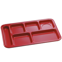 Assiette rectangulaire à 6 compartiments en mélamine A5, pour cantine d'hôpital, entreprise, école, service de repas, écologique, marque SHUNTA