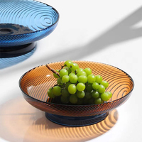 Verticale Streep Kristalglas Salade Fruit Serveerservies - Modern Ecologisch Voedselveilig Glaswerk voor Hotels