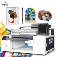 A2 5060 Printer Inkjet Flatbed UV dengan Dual XP600 Printhead perangkat lunak RIP akurasi tinggi sistem tinta putih untuk pencetakan kartu
