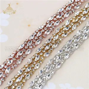 Mới nhất pha lê strass Rhinestone cắt tỉa eo trang trí Sash cho váy cưới thắt lưng