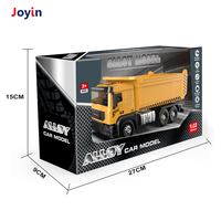 Camion benne jouet 28 cm en alliage métallique à friction avec benne basculante, phares, bruit de moteur et design de chantier