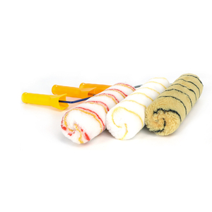 <span class=keywords><strong>Rouleau</strong></span> <span class=keywords><strong>de</strong></span> <span class=keywords><strong>peinture</strong></span> murale acrylique industriel/bricolage <span class=keywords><strong>de</strong></span> 9 pouces pinceau personnalisable OEM support rayures colorées manche jaune en polyester - Product Image 3