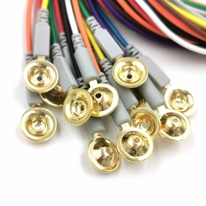 อิเล็กโทรด <span class=keywords><strong>EEG</strong></span> ชุบทองแบบ Neurofeedback ขายดีปี 2022 พร้อมสาย TPU และสายไฟแบบยืดหยุ่นสำหรับเครื่อง <span class=keywords><strong>EEG</strong></span> คลินิกหรือหมวก <span class=keywords><strong>EEG</strong></span> - Product Image 2