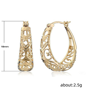 Orecchini a polsino a forma di cuore traforati in filigrana per donna, eleganti accessori per tutti i giorni e per feste - Product Image 4