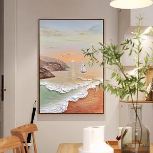 KARFASA BN-OP005 หมู่บ้านต้าเฟินภาพวาดสีน้ำมันวาดด้วยมือ สไตล์นอร์ดิก ภาพวาดสีน้ำมันแบบไม่มีกรอบ ภาพวาดตกแต่งแขวนผนังสำหรับห้องนั่งเล่น - Product Image 1