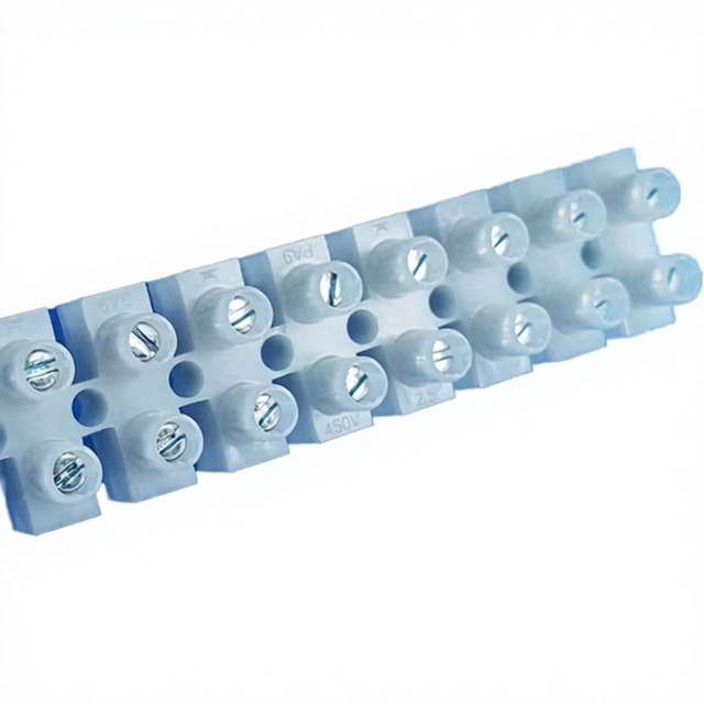 Brass Locking Screw Terminal Block with Spring Clip 12 Position 22-12AWG 24A Max Continuous Amp 10mm Pitch 450V Rated