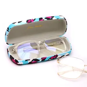 PU Leather Customized leopard Pattern for optical and sunglasses case