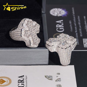 Anillo de Moissanita para Hombre de Gran Venta con Envío desde Almacén Local en EE. UU., Anillo de Plata 925 con Moissanitas en Talla Baguette y Diseño de Cruz, con Certificado GRA - Product Image 5