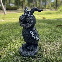 Dessin animé sorcière chat Sculpture gothique chaton résine ornement Halloween magique hibou Statue pour nouveauté cadeaux jour des morts décoration