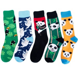 Mùa đông vui Funky Panda hoa chim đầy màu sắc giải trí unisex phim hoạt hình vớ - Product Image 1