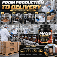 Poudre de boisson en vrac hyperprotéinée au chocolat pour athlètes de gym, 2 lb, soutien à la croissance musculaire, ISO22000