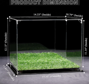 Bán sỉ tùy chỉnh rõ ràng acrylic lớn bóng đá Mũ bảo hiểm hiển thị trường hợp với Turf cơ sở và vàng risers - Product Image 2