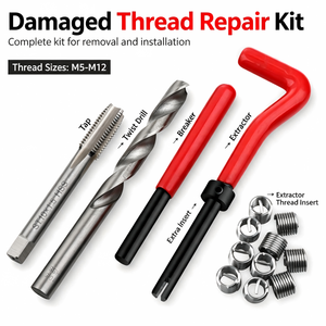 Thread Repair <b>Tap</b> Set Metric Coarse M4 0.7 Manual Metal Carrying for Deluxe Black Oxide Finish Fully Threaded 131-Piece 3-Year - Product Image 5