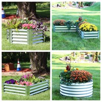 Bestseller Verzinktes Ovales Stahl-Metall-Gartenbeet Pflanzkasten-Set für Gemüse/Blumen/Kräuter
