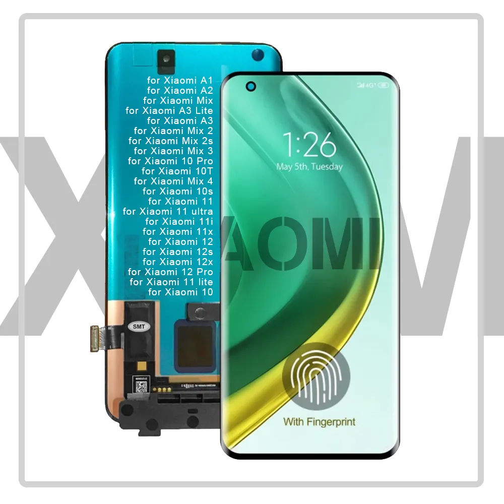 Factory warehouse lcd for xiaomi mi a1 a2 lite a3 10t 10 pro 10s 12 12s 11 11x mix 2 2s 3 4 Display Touch Screen Replacement
