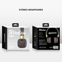 Audífonos Inalámbricos Bluetooth 5.0 con Almohadillas de Cuero Estilo Retro, Reducción de Ruido y Bajos Profundos