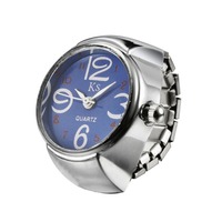 Reloj de Dedo Unisex KS LXRW-141 de AliExpress, Diseño Simple, Correa de Aleación, Movimiento de Cuarzo, Plateado