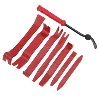Juego de 8 Herramientas para Desmontar el Panel de Audio del Automóvil, Kit de Reparación y Mantenimiento para Remover la Decoración del Tablero, Rojo