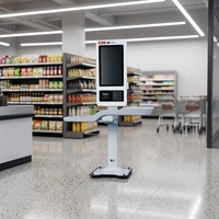 Kiosco de Autoservicio para Pedidos y Pagos en Aeropuertos, Pantalla LED de 21.5 Pulgadas, Diseño Interior para Centros Comerciales, Tipo Piso