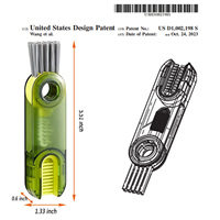 Brosse nettoyage 3en1 rotative bouteilles fentes clavier tasse portable multifonction nettoyeur rotatif