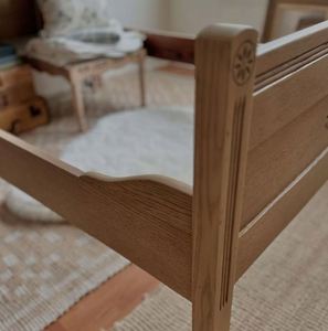 Retro Style European Carved Oak Solid <b>Wood</b> <b>Platform</b> <b>Bed</b> Durable Eco-Friendly Direct From Factory Large Custom Options Available - Product Image 3