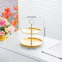 Plateau à brochettes jetable en acier inoxydable à deux ou trois niveaux, support métallique pour le comptoir, le salon, l'hôtel, pour servir des fruits, des gâteaux, des outils