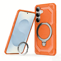 Étui de téléphone personnalisé de luxe en TPU + alliage de zinc antichoc pour A35 A56 S25 S26 avec support magnétique et anneau de maintien pour les doigts