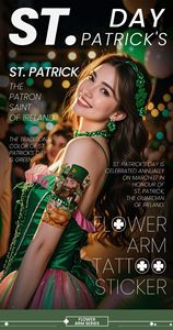 Tatuajes temporales temáticos del Día de San Patricio para hombres y mujeres Reunión festiva y fiesta Pegatinas de tatuaje nuevas perfectas - Product Image 2