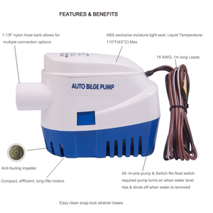 Bomba de achique eléctrica sumergible STARFLO 24V 12V 600 GPH, lista de precios, bomba de achique automática a batería para yate - Product Image 2