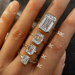Anillo de Compromiso de Oro Real de 14K con Diamante Cultivado en Laboratorio con Corte Esmeralda Personalizado, Joyería de Diamantes con Certificación IGI de Abiding Wholesale - Product Image 1