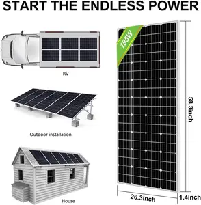 Complete Set Off Grid 2.4KW 3KW Solar Systeem Met 2 Stuks 12V 100Ah Lifepo4 Batterij 6 Stuks Zonnepaneel 1Pcs 3500W Omvormer