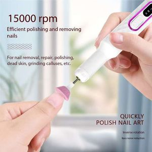Ensemble de perceuse à ongles électrique sans fil 15000 tr/min, lime à ongles portable en acier inoxydable pour manucure professionnelle - Product Image 2