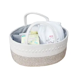 Best Welcome Fashion Golden Supplier Cotton Rope Woven Animal Shape Storage Basket L Size Sundries Foldable Colorful Style