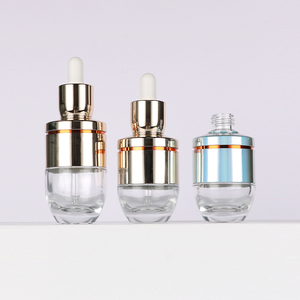 New Luxury 30ml 50ml Round Gold Essential <b>Hair</b> <b>Oil</b> Serum Boston Glass Essential <b>Oil</b> Dropper Bottle - Product Image 1