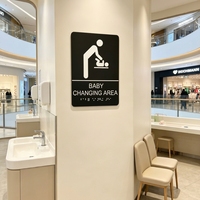Plaque d'identification de toilettes unisexe en acier inoxydable IP65 résistante aux intempéries avec caractères braille en relief, taille/couleur/design personnalisés, affichage LED