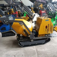 Mini-benne sur chenilles 750 kg à succès commercial, malaxeur à béton avec tambour de 300 L et alimentation auto-chargeante pour tous terrains