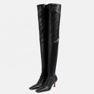 Large Size 46 Women Over the Knee High <b>Boots</b> Wide Fit Low Thin Heels Thigh High Square Toe Booties Custom Shoes - Product Image 3
